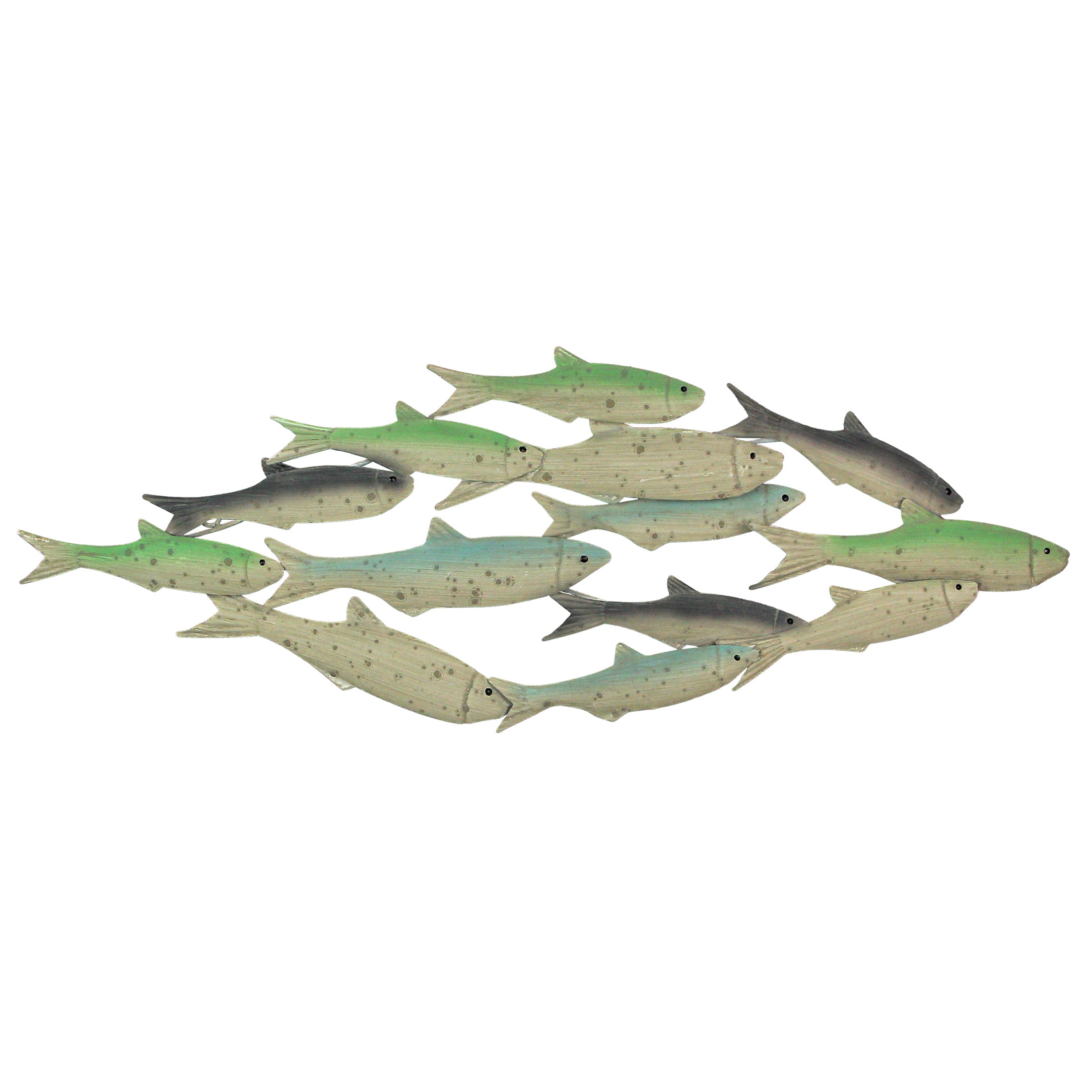 Chesapeake Bay Ltd 28 inch Metal Tropical School Of Fish Wall Sculpture