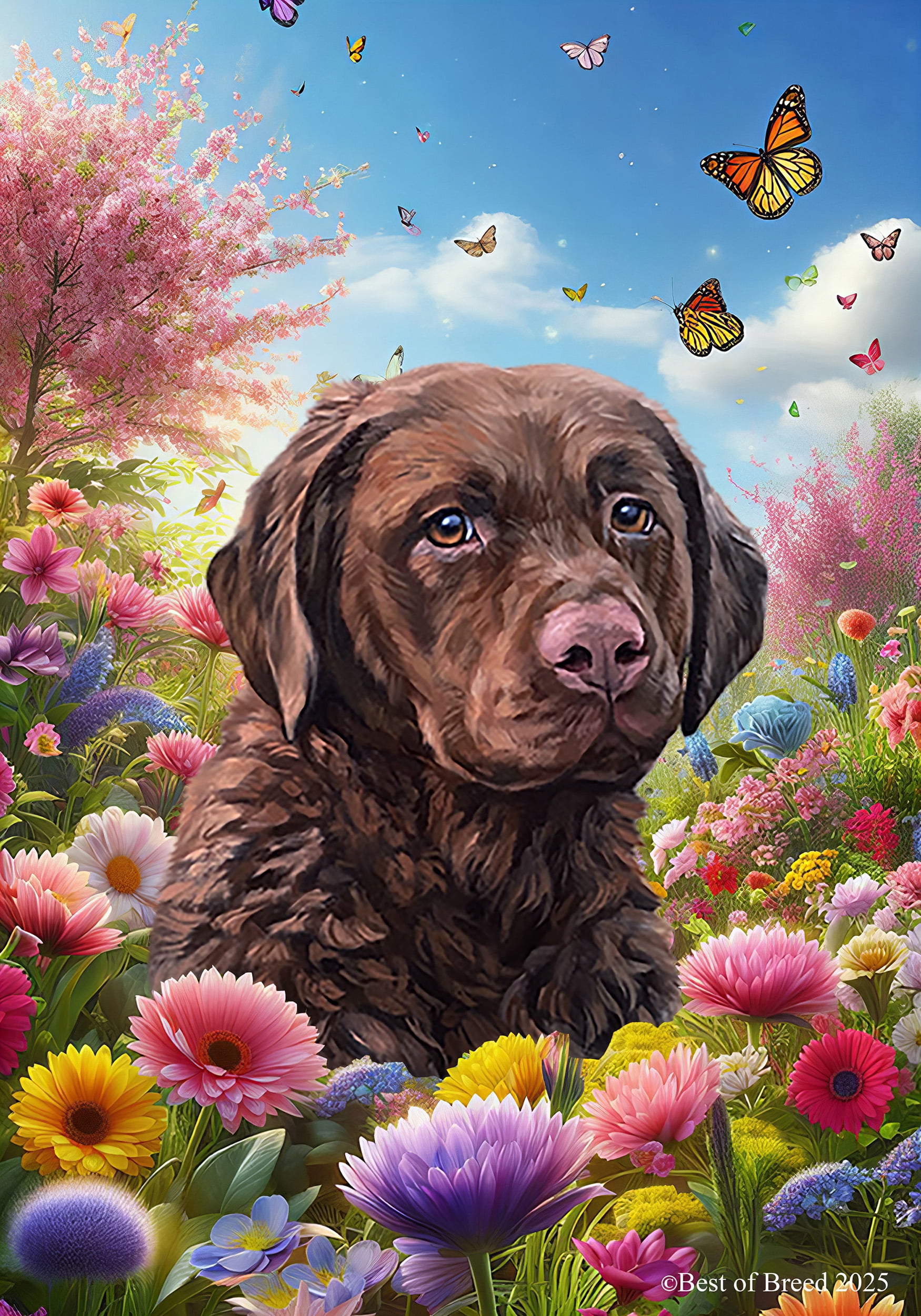 Chesapeake Bay Retriever - Best of Breed Spring Butterfly Outdoor House ...