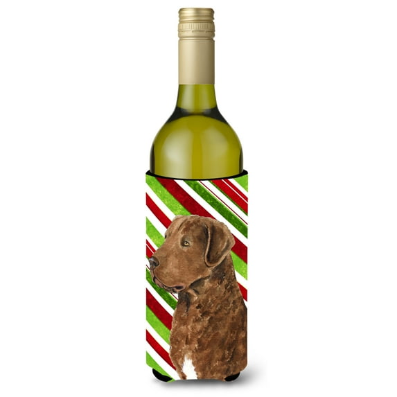 Chesapeake Bay Retriever Candy Cane Holiday Christmas Wine Bottle Hugger