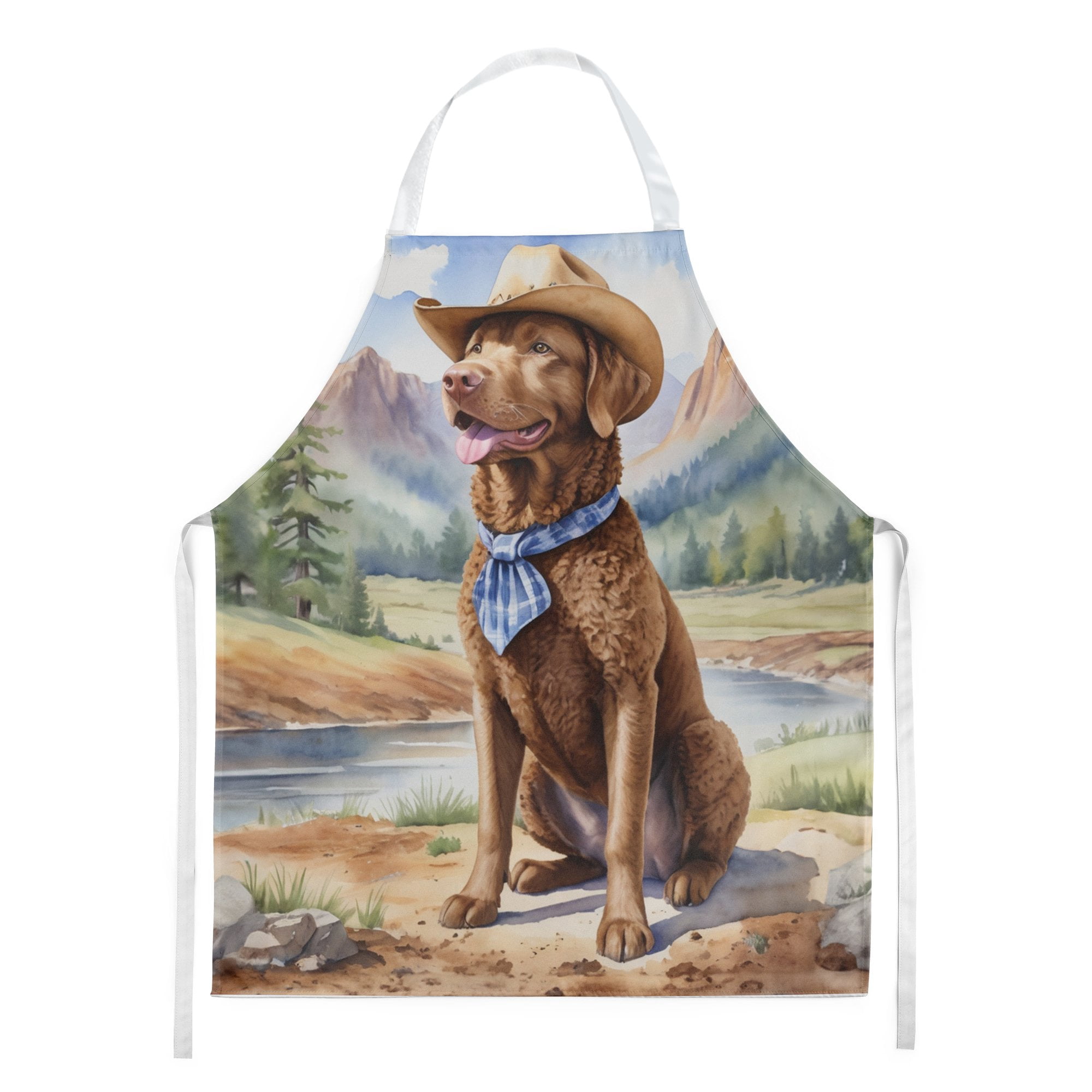 Chesapeake Bay Retriever Cowboy Welcome Apron 27 in x 30 in