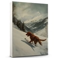 thumbnail image 1 of Chesapeake Bay Retriever Cute Dog Skiing Stretched Canvas Size 8x12 – Retro Chesapeake Bay Retriever Dog Batter in Action With Skiing for Themed Living Room, 1 of 5