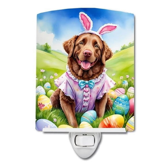Chesapeake Bay Retriever Easter Egg Hunt Ceramic Night Light 4 in x 6 in