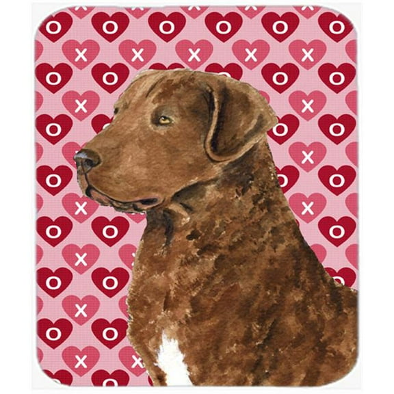 Chesapeake Bay Retriever Hearts Love Valentines Day Mouse Pad, Hot Pad Trivet