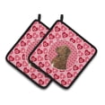 thumbnail image 1 of Chesapeake Bay Retriever Hearts Love and Valentine's Day Pair of Pot Holders, 1 of 2