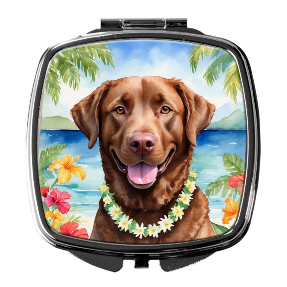 Chesapeake Bay Retriever Luau Compact Mirror 2.75 in x 3 in