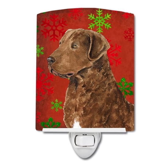 Chesapeake Bay Retriever Red Snowflakes Holiday Christmas Ceramic Night Light
