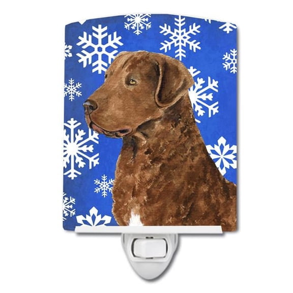 Chesapeake Bay Retriever Winter Snowflakes Holiday Ceramic Night Light
