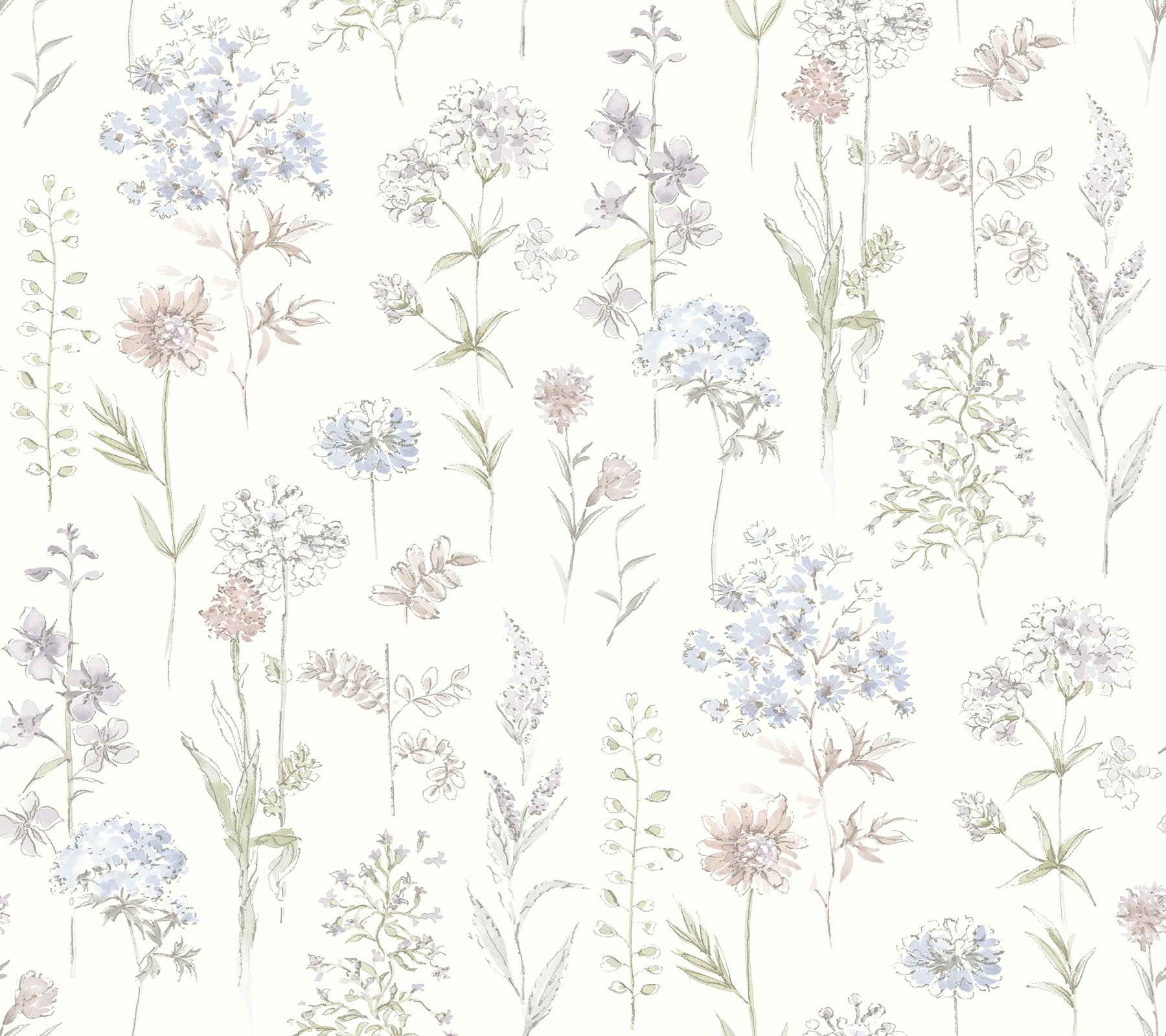 Bergamot Lavender Multicolor Pre-pasted Washable Wallpaper