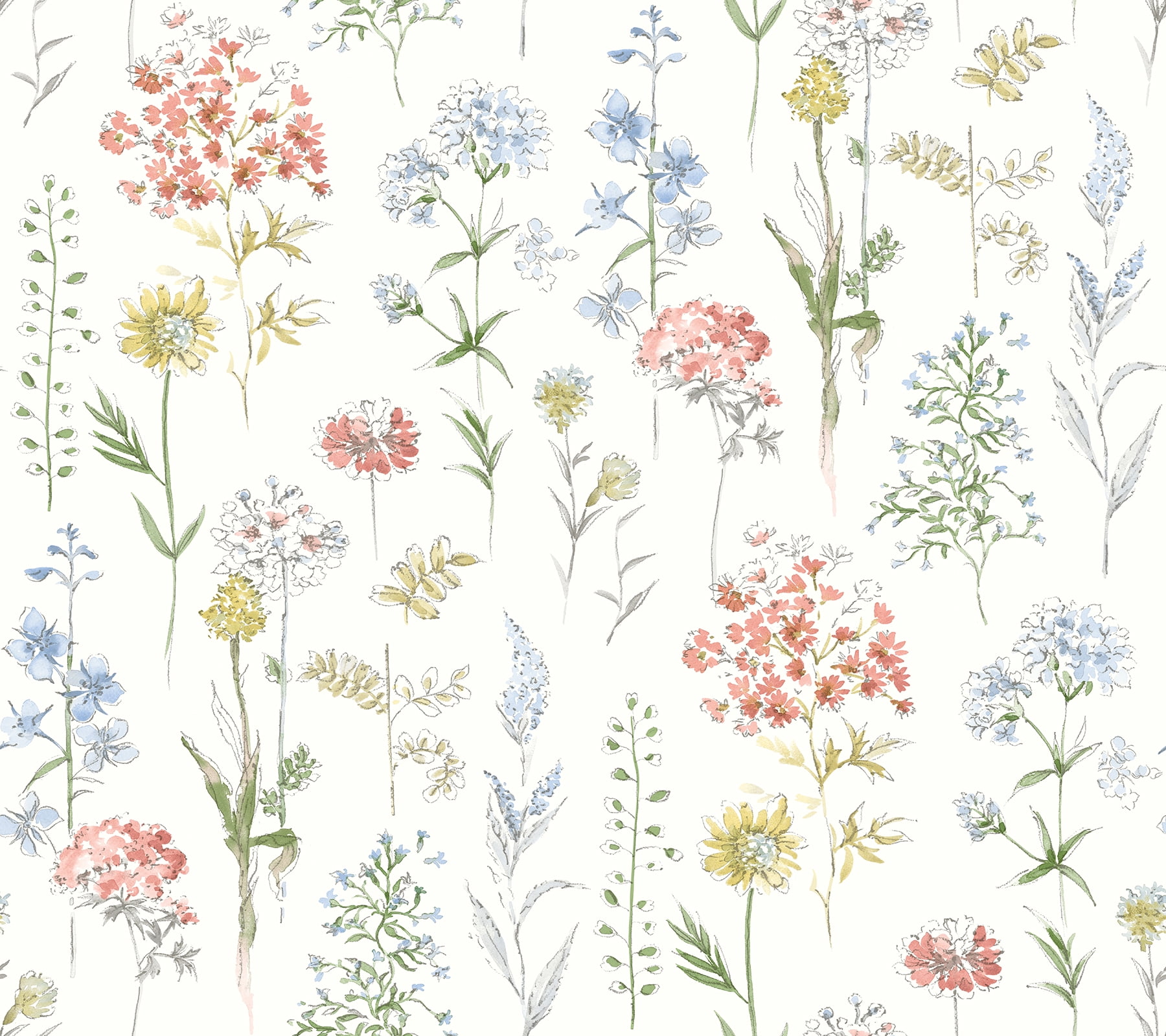 Multicolor Wildflower Pre-pasted Washable Wallpaper