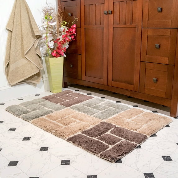 Chesapeake Berkeley 2pc Tan Washable Bath Rug Set (21"x34" & 24"x 40")