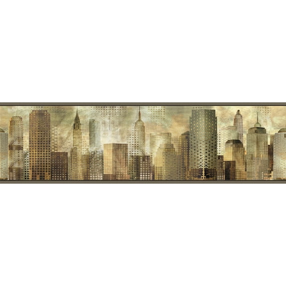 Chesapeake Blake Taupe Skyline Border