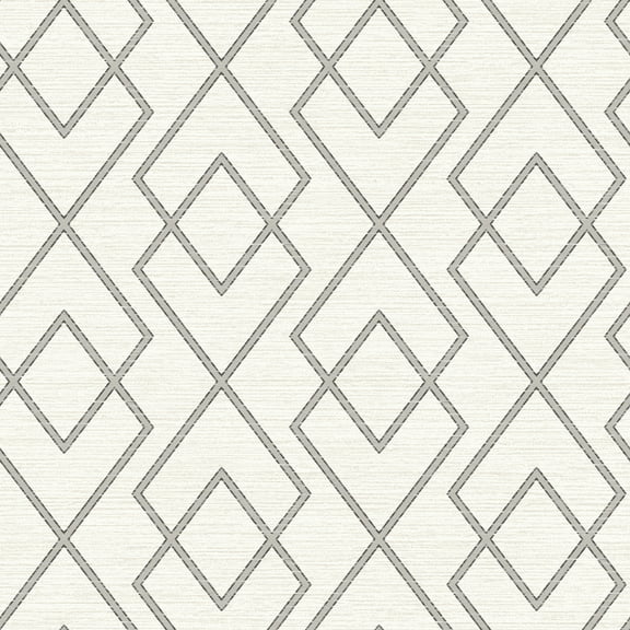 Chesapeake Blaze Cream Trellis Prepasted Coated Heavyweight Paper Wallpaper, 20.5-in by 33-ft, 56.4 sq. ft.