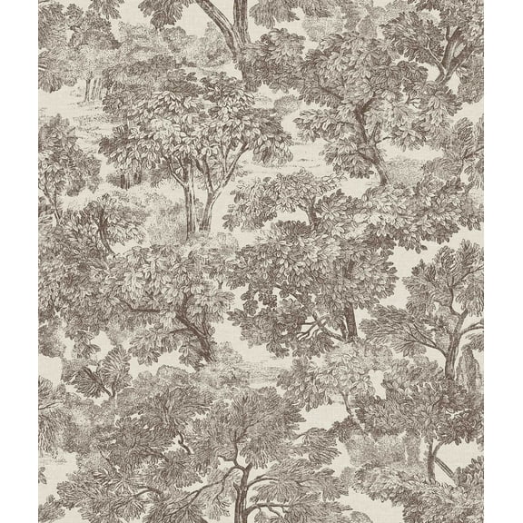 Chesapeake Blyth Brown Toile Unpasted Non Woven Wallpaper, 20.5-in by 33-ft, 56.4 sq. ft.