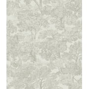 CHESAPEAKE MERCHANDISING Chesapeake Blyth Grey Toile Unpasted Non Woven Wallpaper, 20.5-in by 33-ft, 56.4 sq. ft.