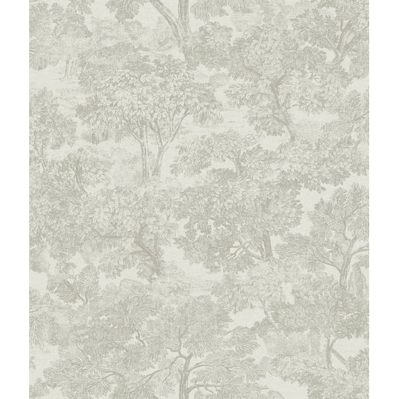 Chesapeake Blyth Grey Toile Unpasted Non Woven Wallpaper, 20.5-in by 33-ft, 56.4 sq. ft.