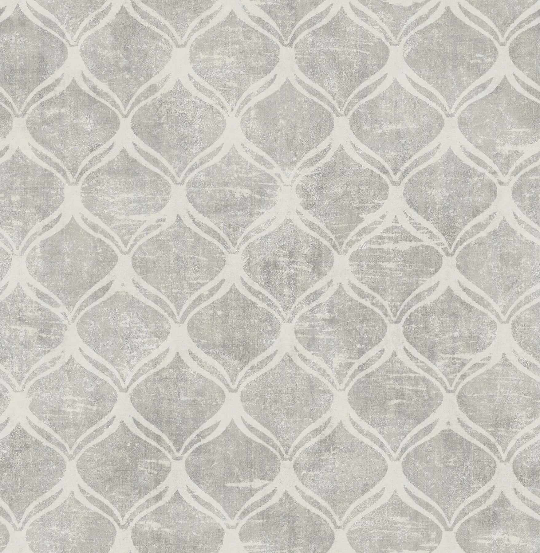 Chesapeake Bowery Silver Ogee Wallpaper