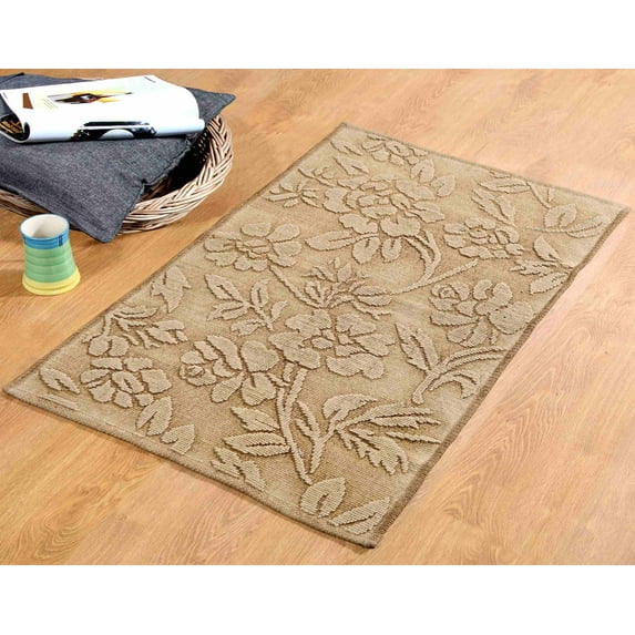 Chesapeake Branson Stonewashed Floral Earthy Ocher Accent Rug (27"x45")
