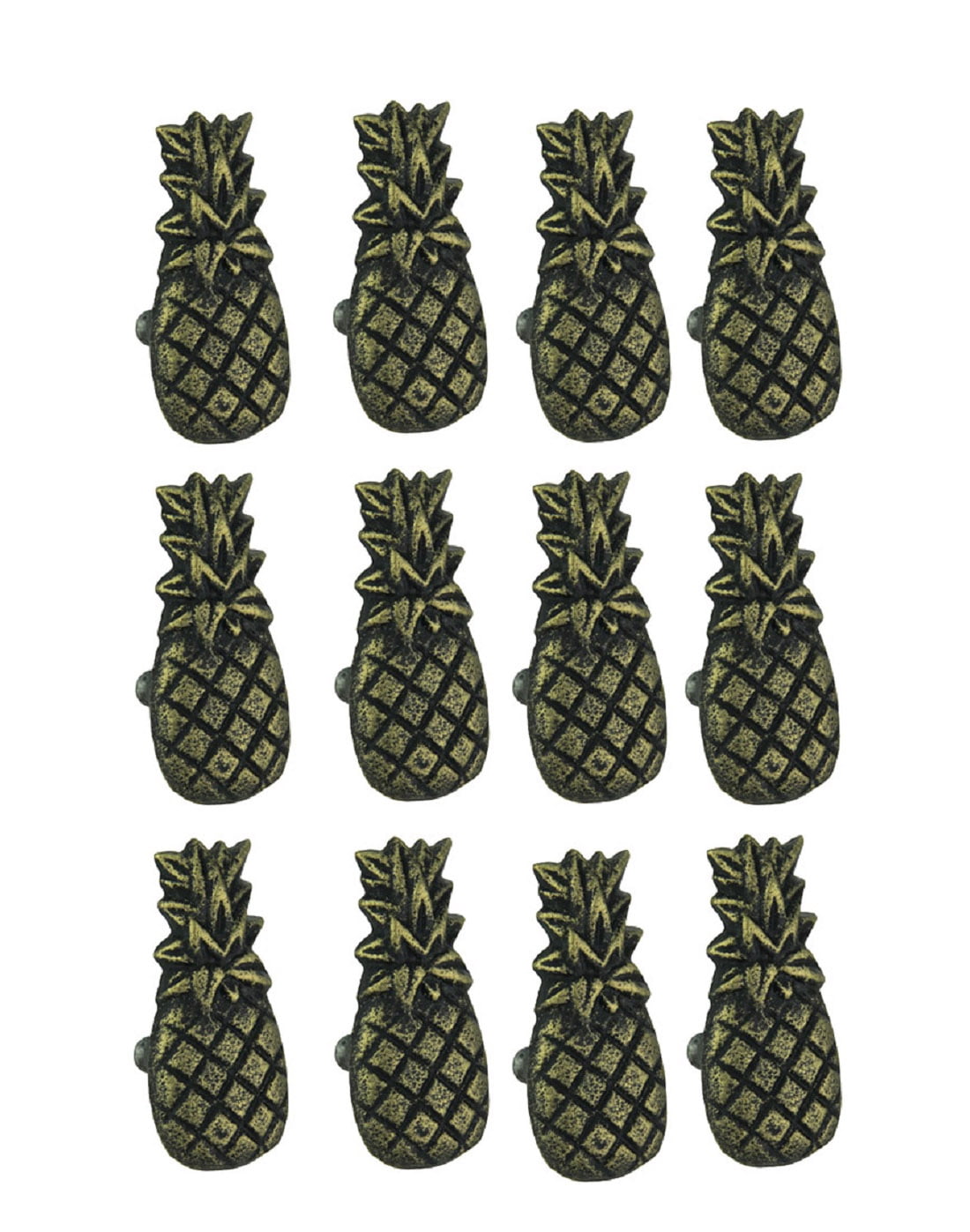 Chesapeake Brass Finish Cast Iron Pineapple Drawer Pulls Cabinet Knob (Set of 12)