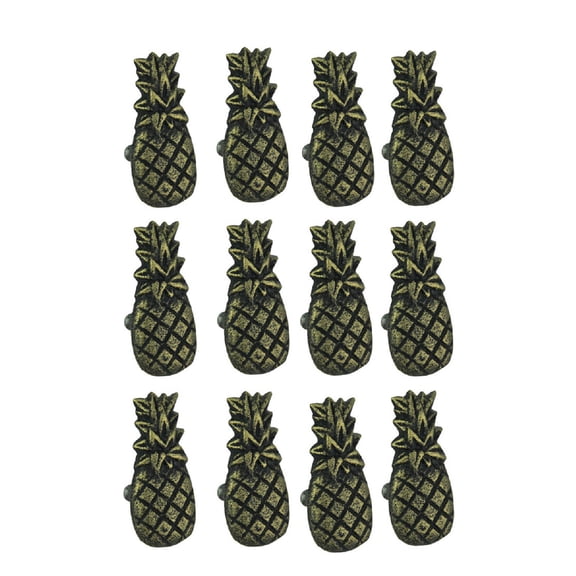 Chesapeake Brass Finish Cast Iron Pineapple Drawer Pulls Cabinet Knob (Set of 12)