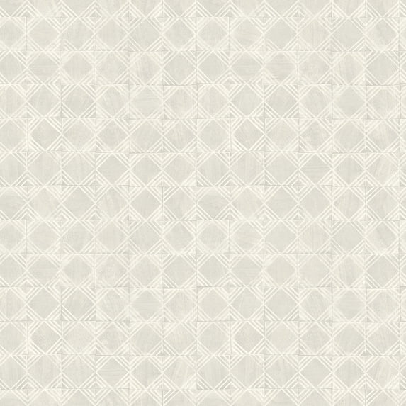 Chesapeake Button Block Light Grey Geometric Wallpaper, 20.5-in by 33-ft