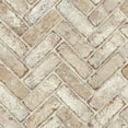 thumbnail image 1 of Chesapeake Canelle Rust Brick Herringbone Wallpaper, 1 of 7