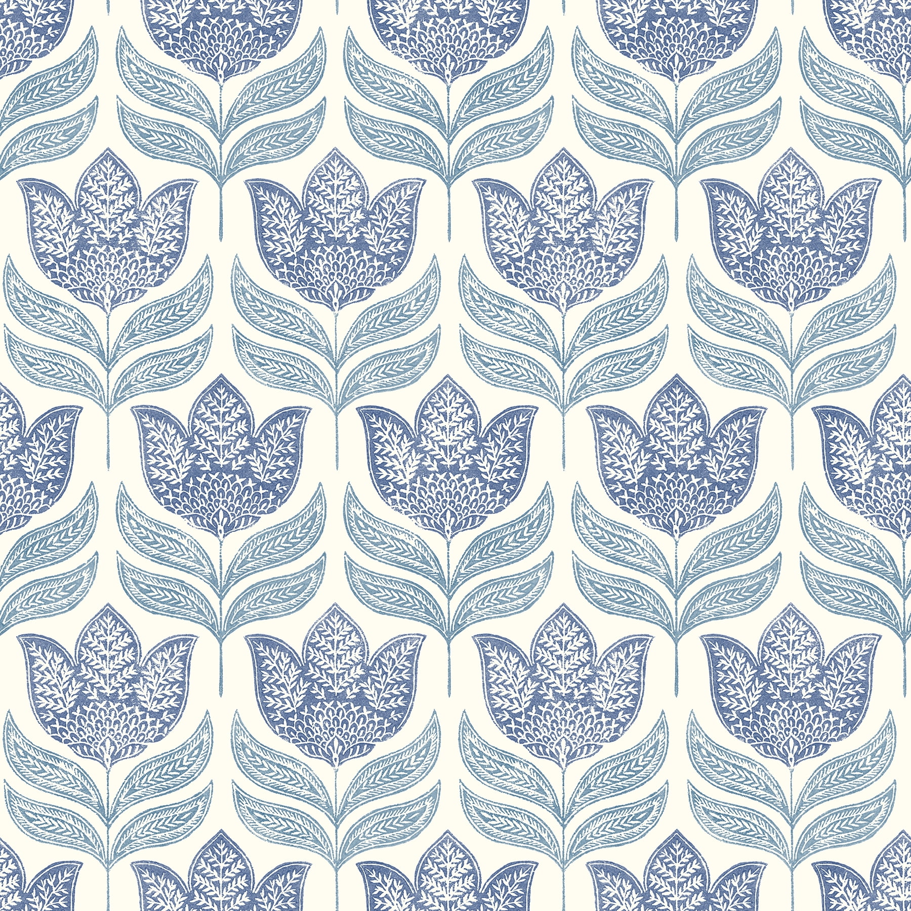 Keystone Top- Blue Tulip Block Print main image 1