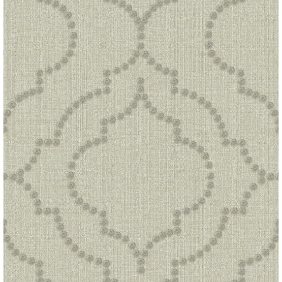 Chesapeake Chelsea Taupe Quatrefoil Wallpaper