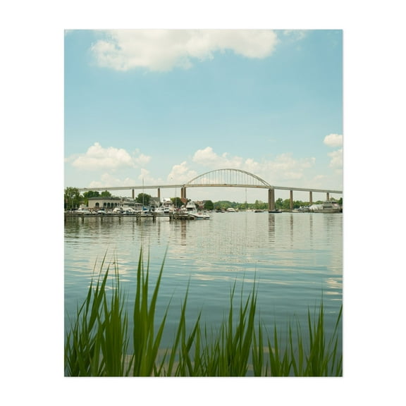 Chesapeake City 01 - Chesapeake City Maryland Photography Bridge Harbor Water Landscape Scenic Summer Travel Poster Unframed Wall Art Print 6 x 8 inches