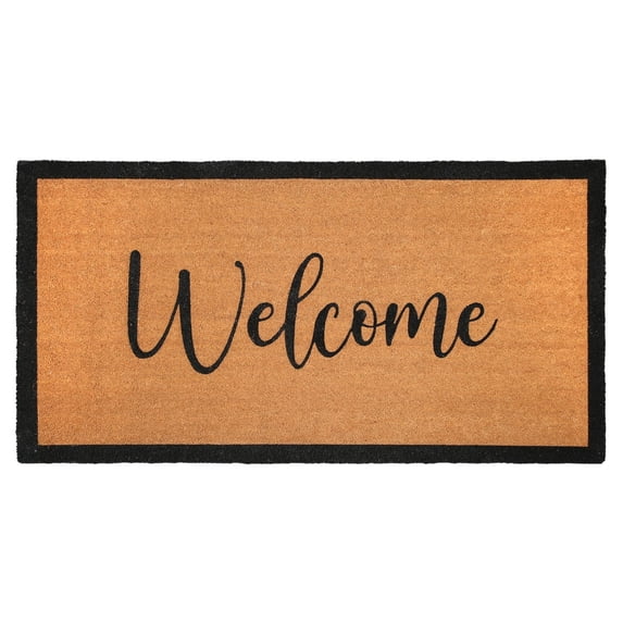 Chesapeake Coir Natural Black Non-Slip Doormat (36" x 72")