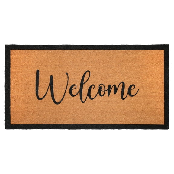 Chesapeake Coir Natural Black Non-Slip Doormat (36" x 72")