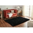 thumbnail image 1 of Chesapeake Comfy Shag Black Area Rug (5' x 7'), 1 of 6