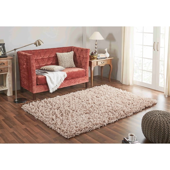 Chesapeake Comfy Shag Taupe Area Rug (5' x 7')