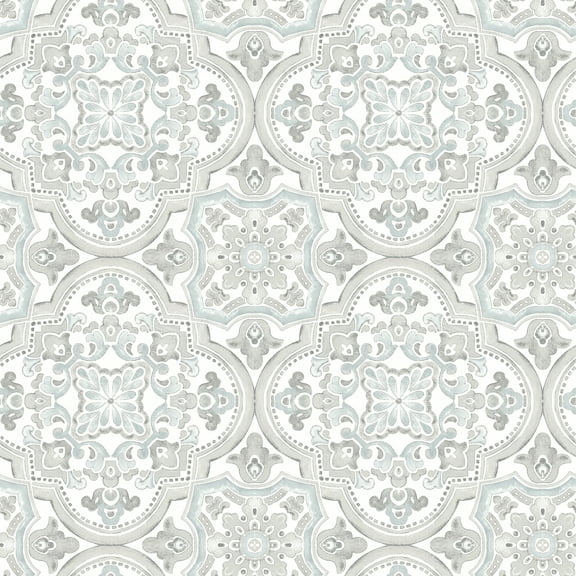 Chesapeake Concord Aqua Medallion Wallpaper