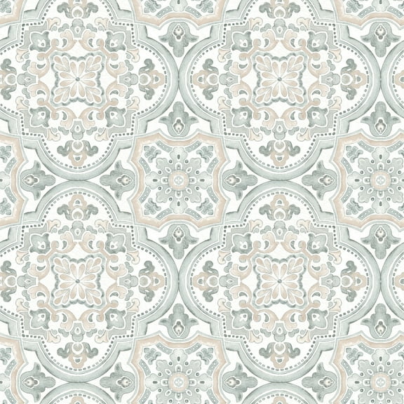 Chesapeake Concord Coral Medallion Wallpaper