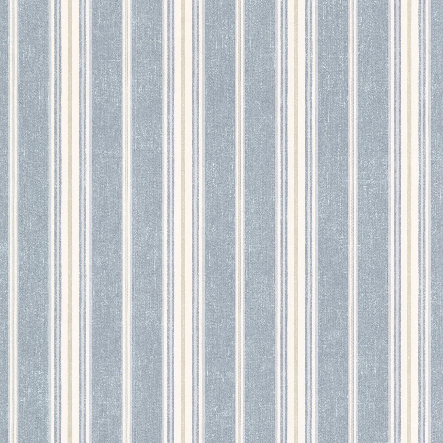 Norwall SD36158 Stripe Pre-Pasted Wallpaper – Beige, Blue, Denim Colors, Washable & Peelable, Hygge-Inspired Textured Design