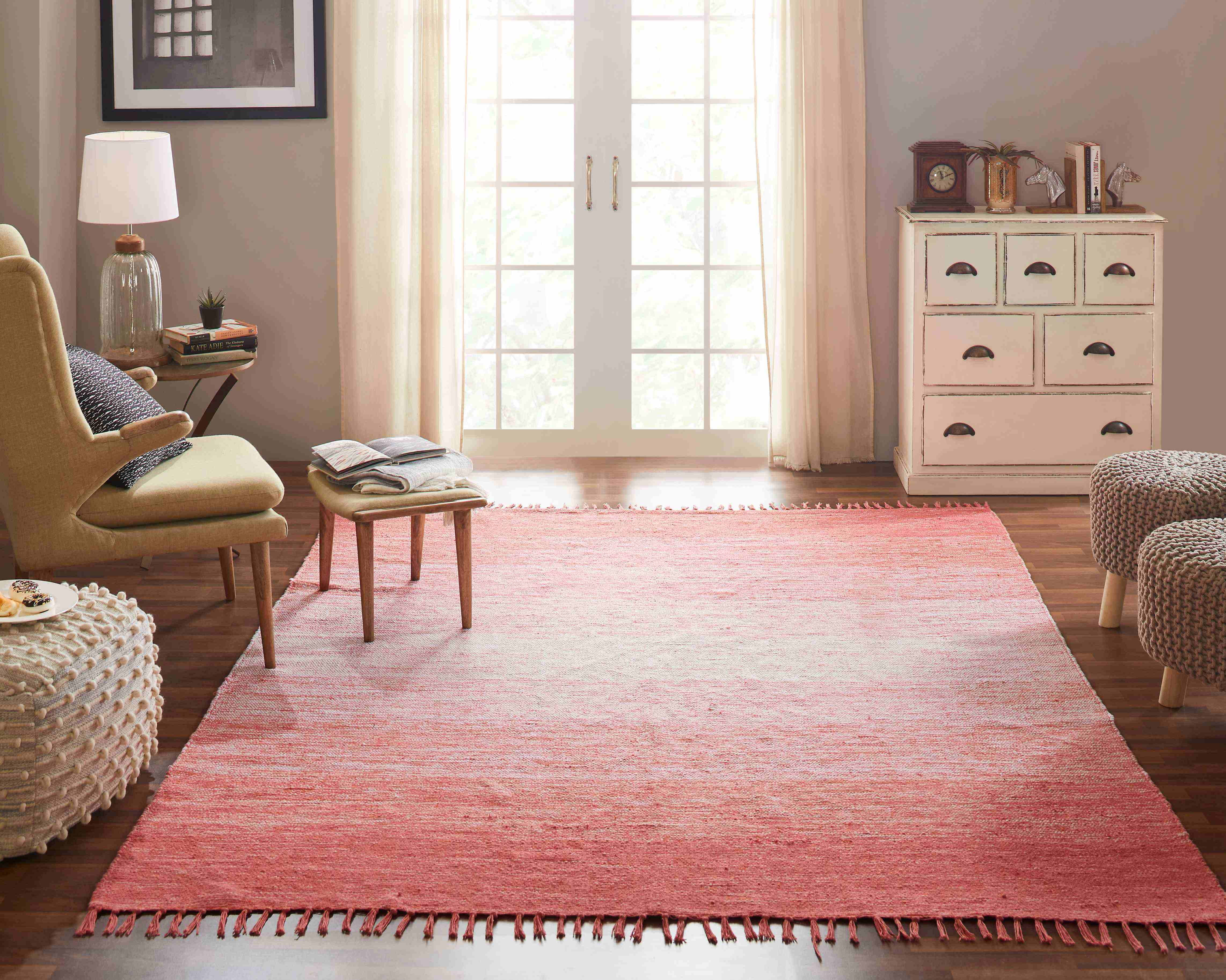 Chesapeake Cotton Ombre Coral Area Rug 7 3