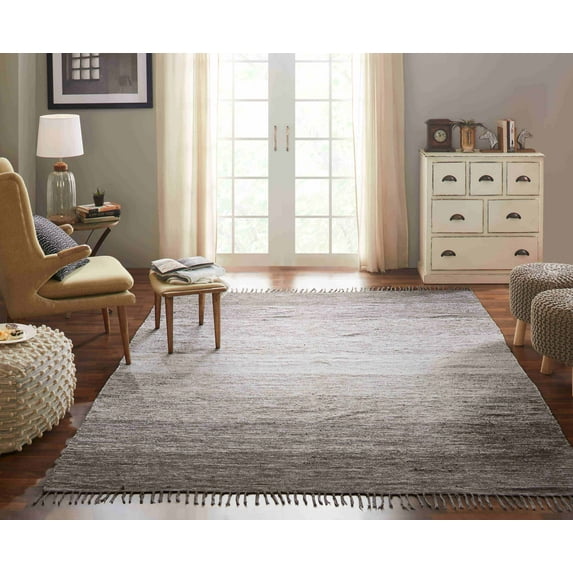 Chesapeake Cotton Ombre Grey Area Rug (7'3" x 9'3")