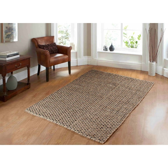 Chesapeake Criss Cross Black Area Rug (5'x7')