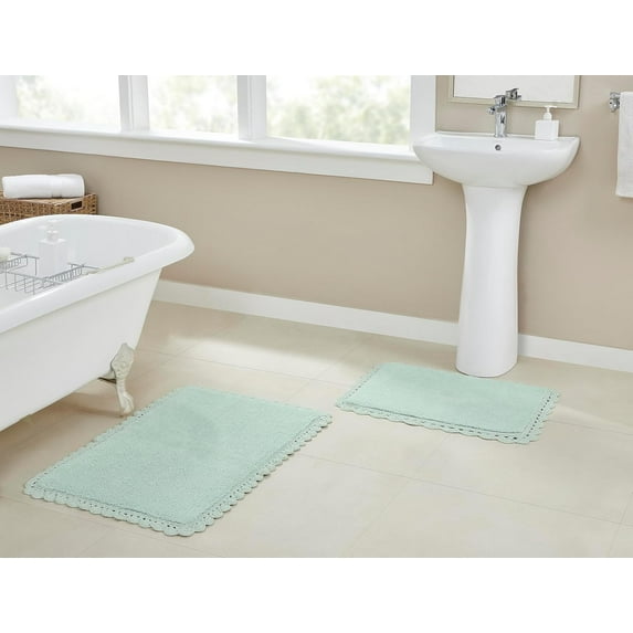 Chesapeake Crochet 2Pc Mist Bath Rug (21"X34" & 17"X24")