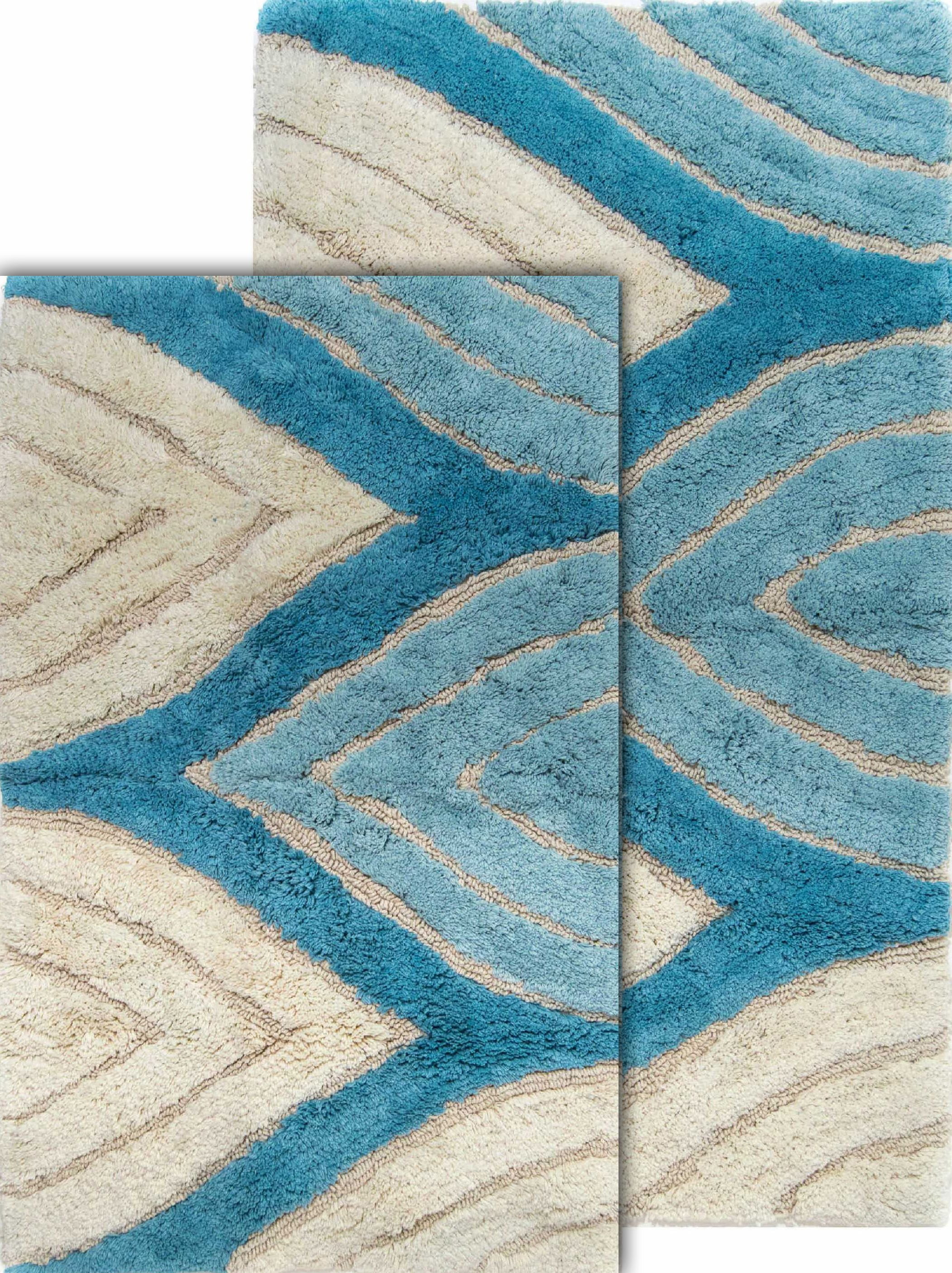 Ebern Designs Creline Bath Rug Color: Aquamarine