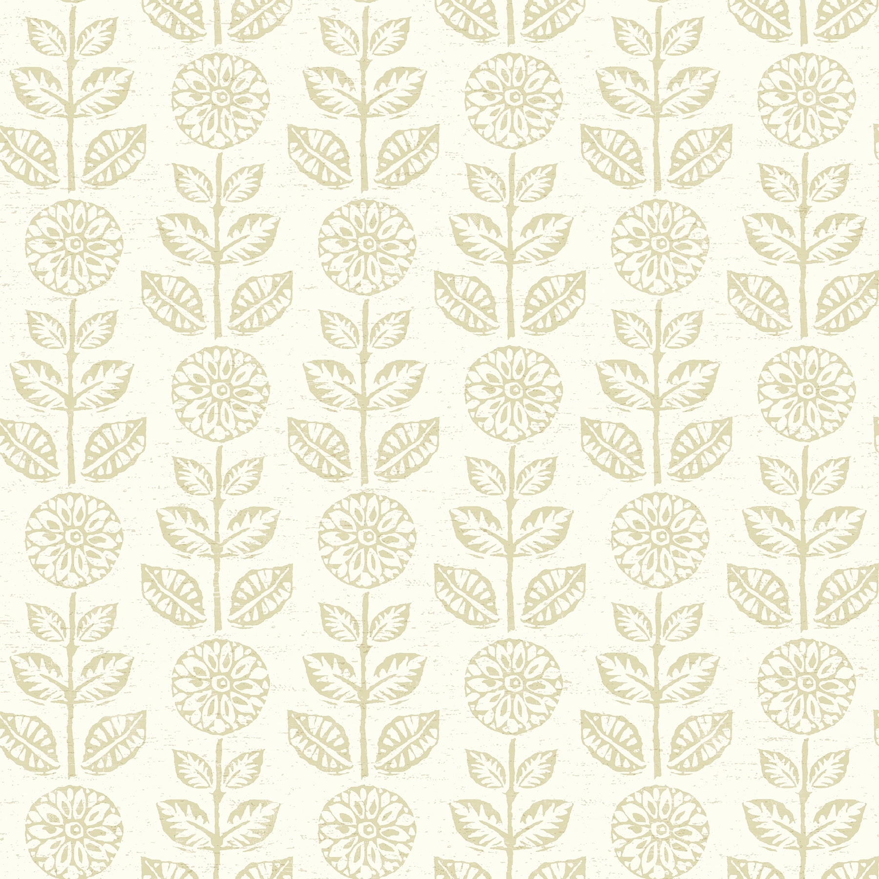 Dolly Beige Floral Vinyl-Coated Wallpaper, 20.5-Inch by 33-Feet