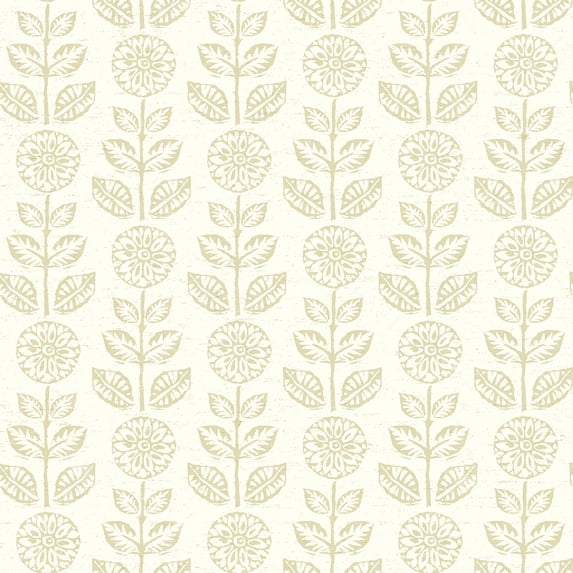 Chesapeake Dolly Beige Floral Prepasted Non Woven Blend Wallpaper, 20.5-in by 33-ft, 56.4 sq. ft.