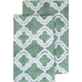 thumbnail image 1 of Chesapeake Double Quatrefoil 2pc Subtle Green Bath Rug Set (21"x34" & 24"x40"), 1 of 7