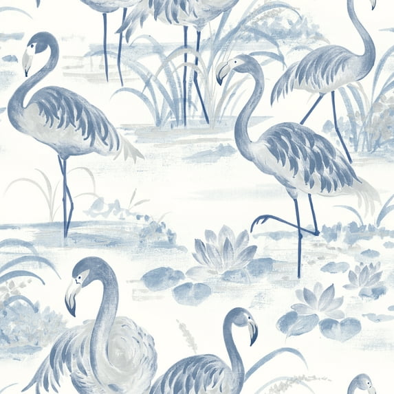 Chesapeake Everglades Blue Flamingos Wallpaper