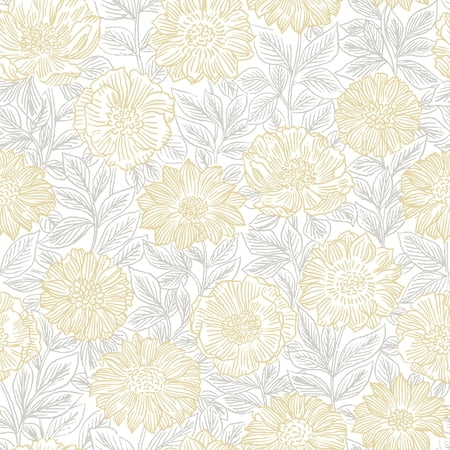 Chesapeake Faustin Yellow Floral Wallpaper