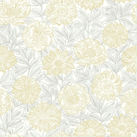 Chesapeake Faustin Yellow Floral Wallpaper
