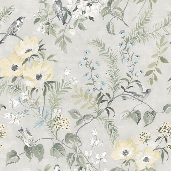 Chesapeake Frederique Grey Bloom Wallpaper