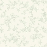 Chesapeake French Nightingale Sage Floral Scroll Wallpaper