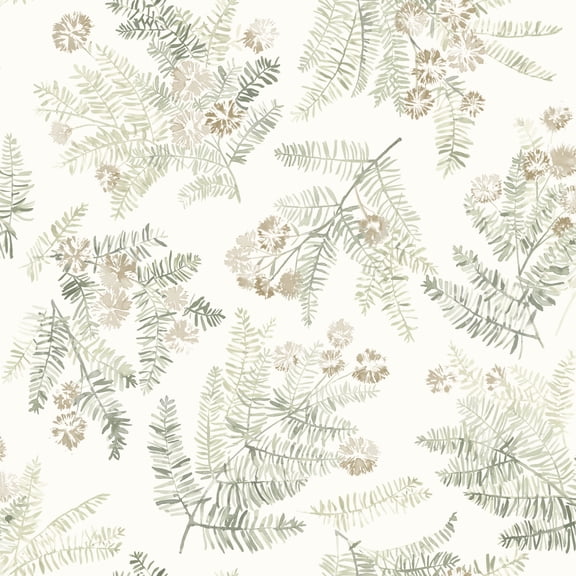 Chesapeake Frith Green Botanical Wallpaper