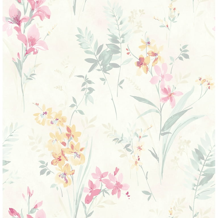 Pastel floral wallpaper deals